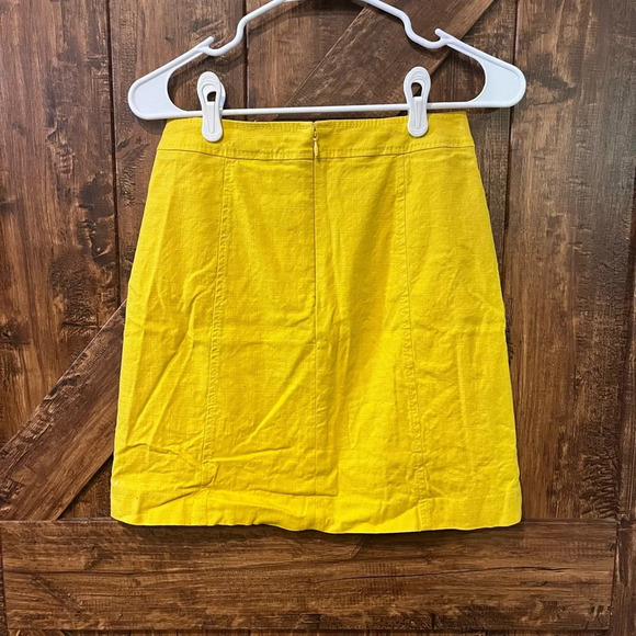 Loft Womens yellow button‎ skirt size 0 - Picture 3 of 3